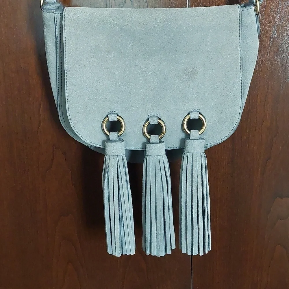 Acote suede grayish blue bag. - Picture 2 of 11